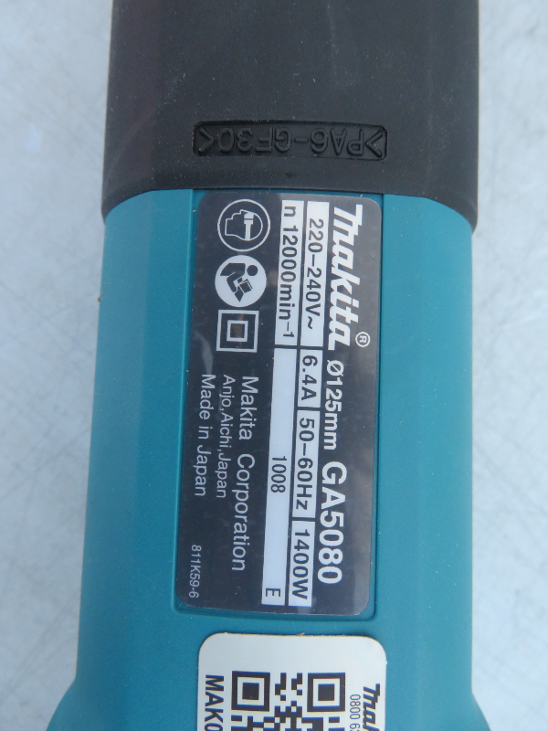 Makita 5in Angle Grinder with X-Lock Thumb Switch with Lock-On