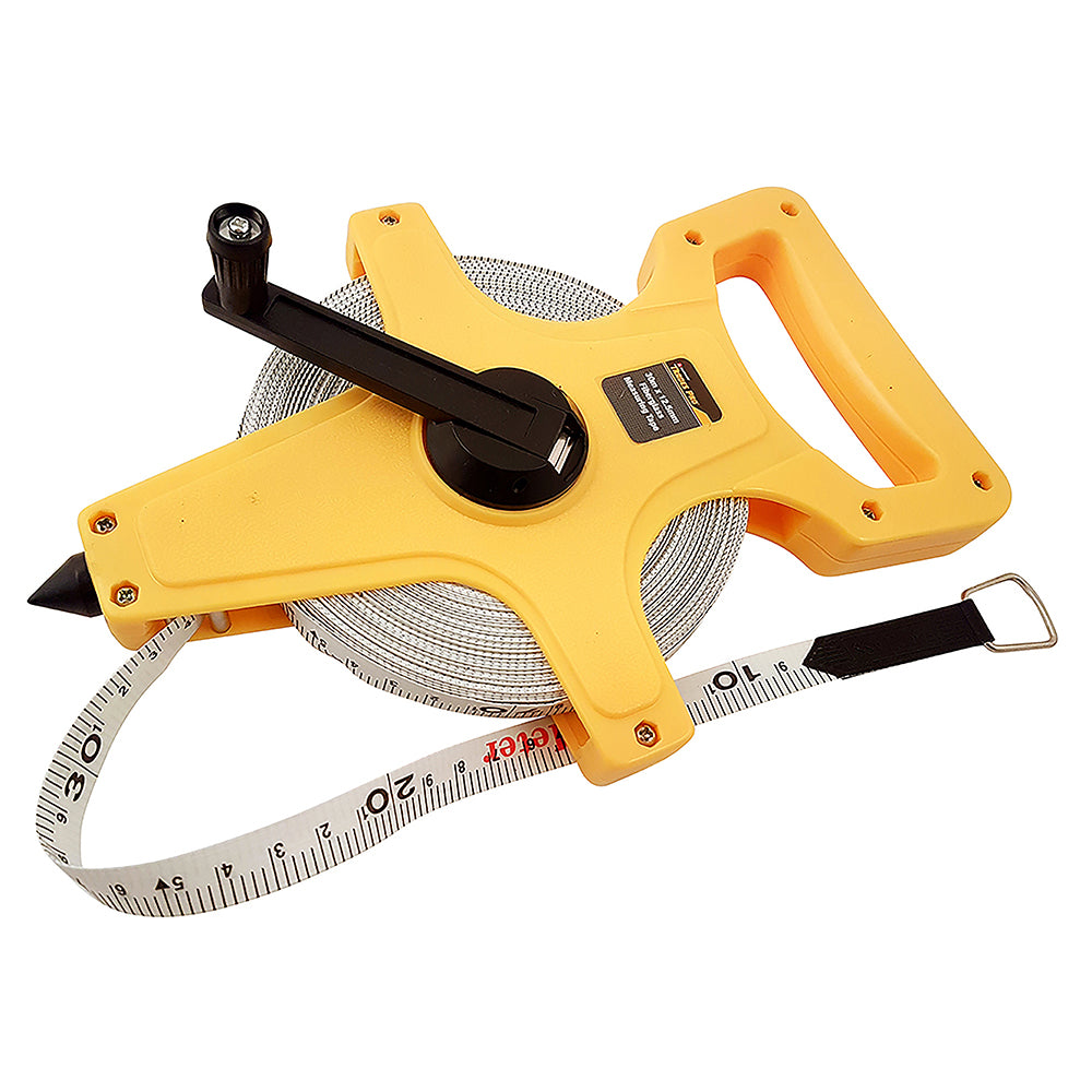 Powerbuilt 30M Metric Open Frame Fibreglass Tape Measure