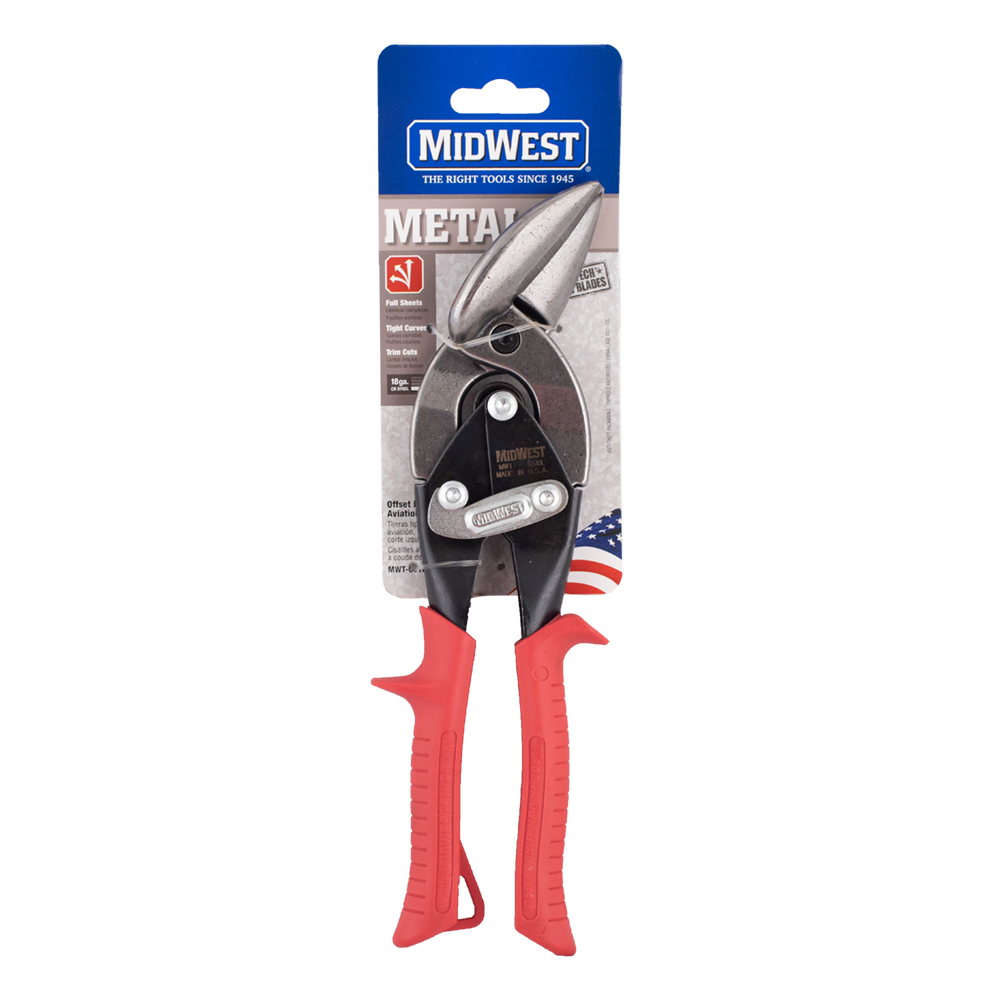 Midwest #MWT-6510-L RED OFFSET AVIATION SNIP-LEFT CUT