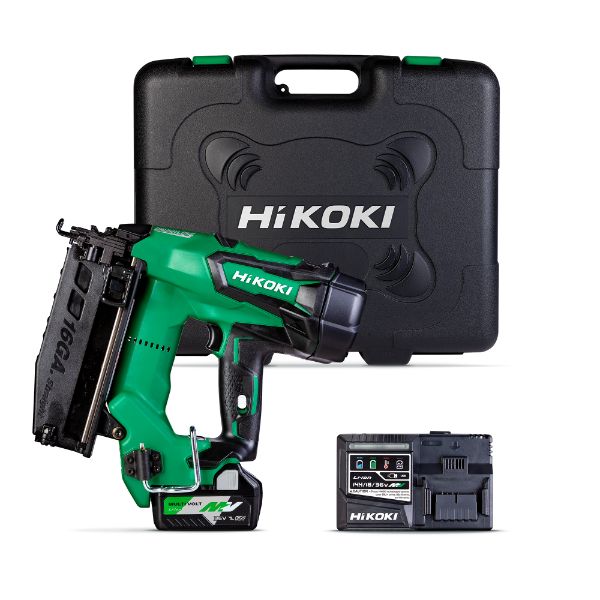 Hikoki 18V Gasless 65mm 16Ga Brad Nailer, 1 X Bsl36A18 & Charger, in Carry Case8