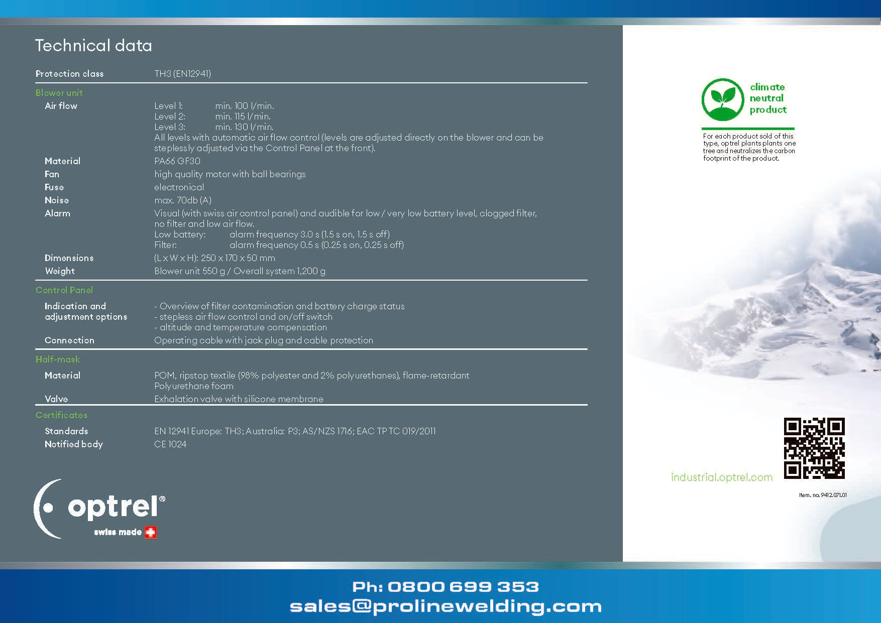 Swiss Air - Powered air respirator system
