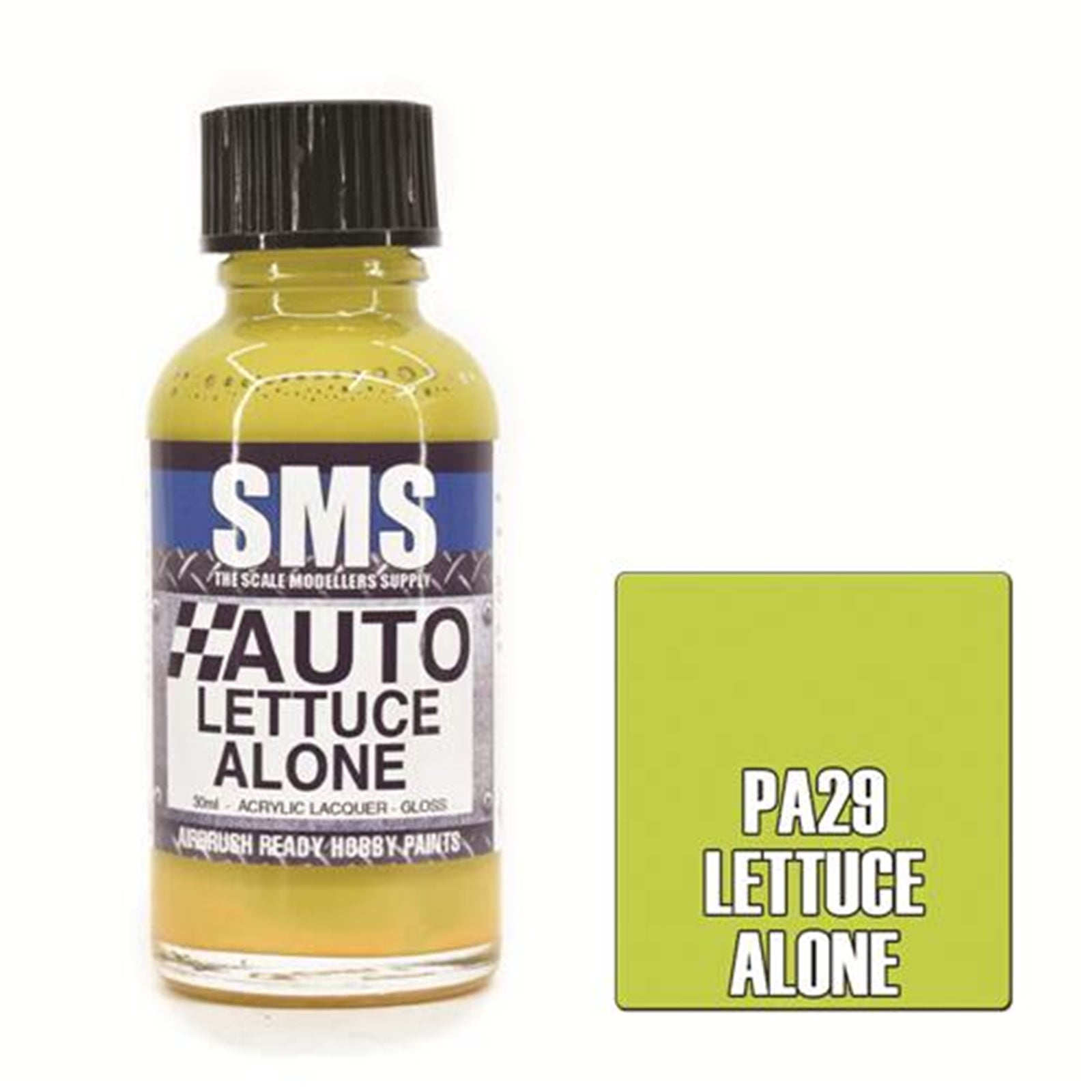 SMS Airbrush paint 30Ml Lettuce Alone Acrylic Lacquer Scale Modellers Supply