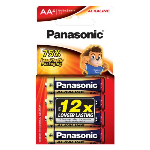 Panasonic AA Battery Alkaline 4pk Paper Pack