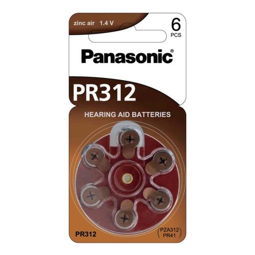 Panasonic 1.4V Pr41 Zinc Air Hearing Aid Battery 6Pk