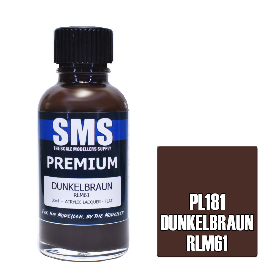 SMS Airbrush paint 30Ml Premium Dunkelbraun Rlm61 Acrylic Lacquer Scale Modellers Supply