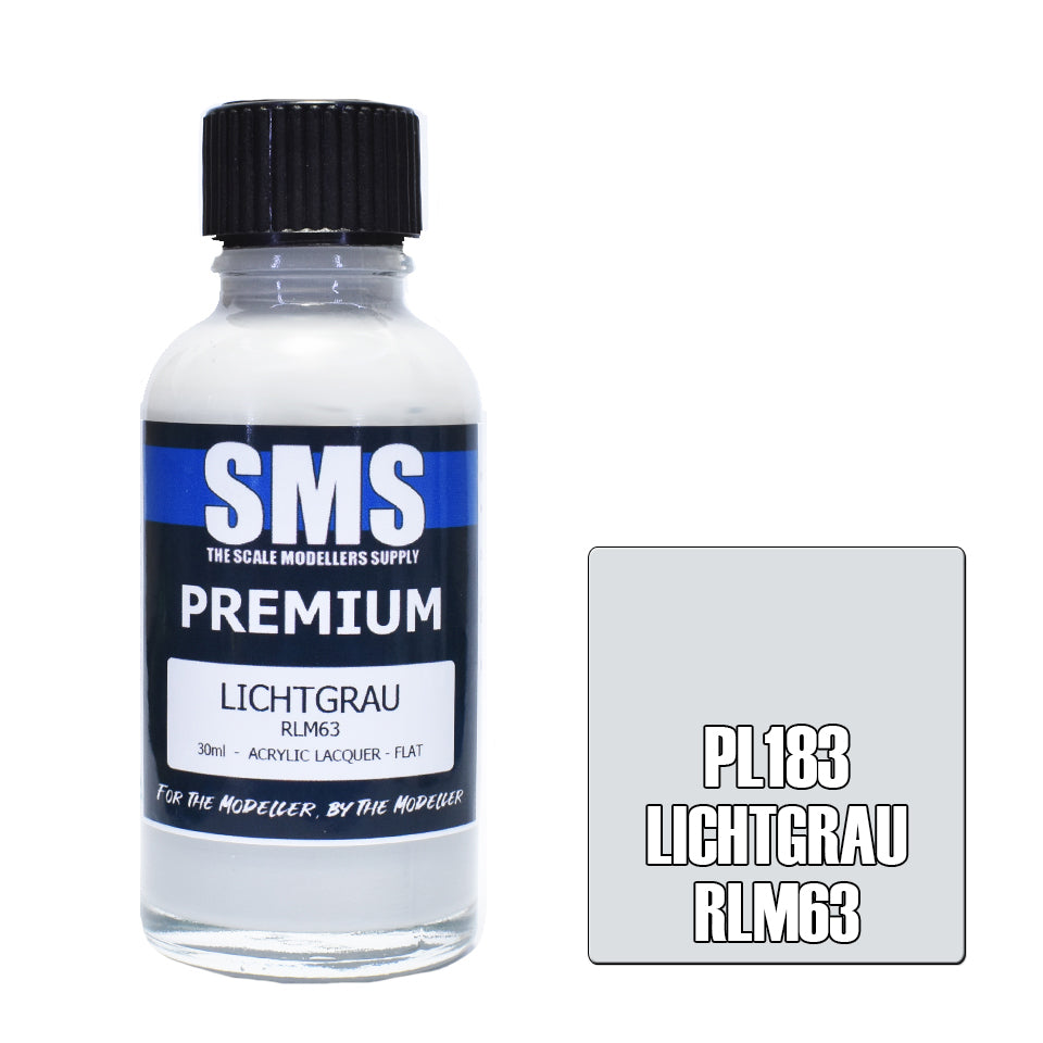 SMS Airbrush paint 30Ml Premium Lichtgrau Rlm63 Acrylic Lacquer Scale Modellers Supply
