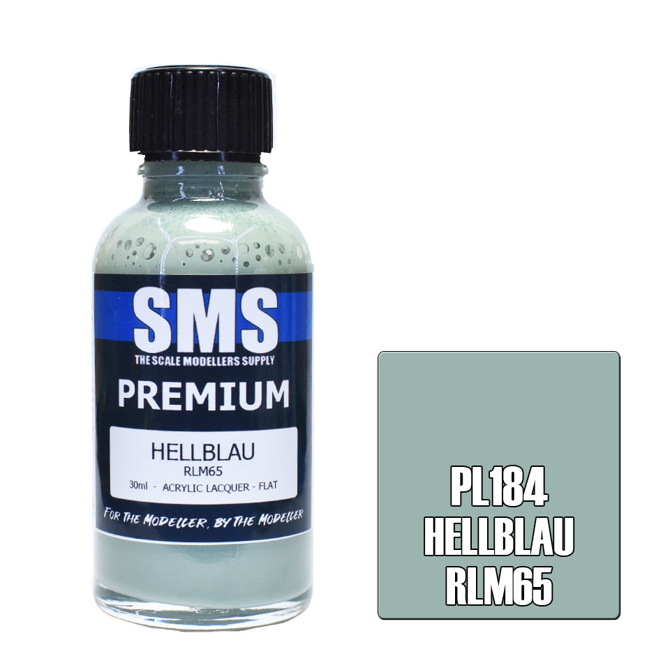 AIR BRUSH PAINT 30ML PREMIUM HELLBLAU RLM65 ACRYLIC LACQUER SCALE MODELLERS SUPPLY