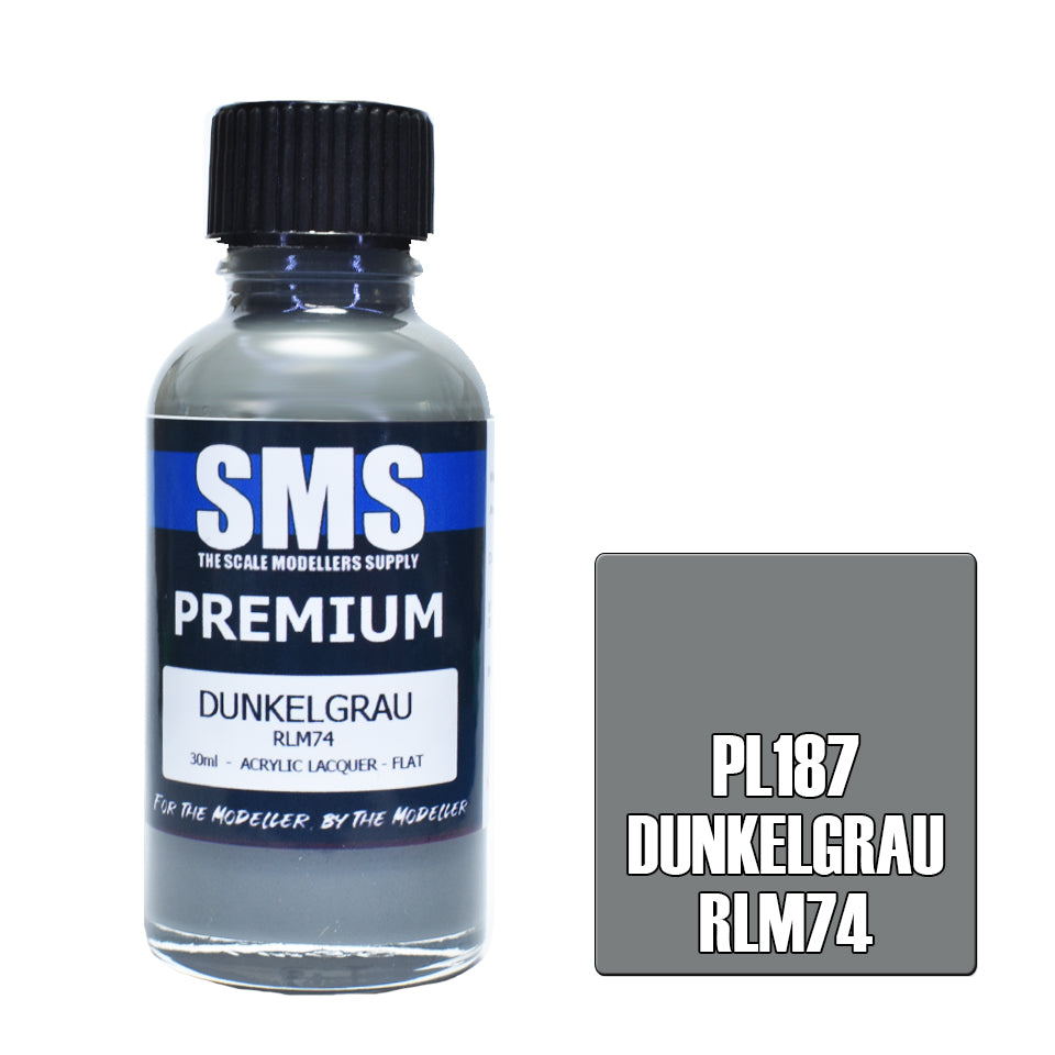 AIR BRUSH PAINT 30ML PREMIUM DUNKELGRAU RLM74 ACRYLIC LACQUER SCALE MODELLERS SUPPLY