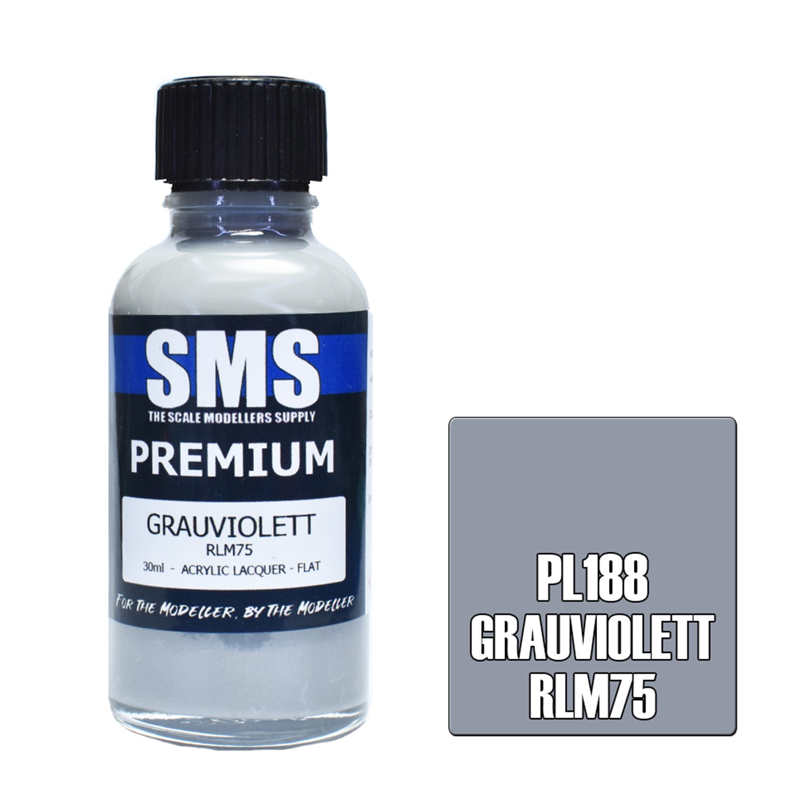 SMS Airbrush paint 30Ml Premium Grauviolett Rlm75 Acrylic Lacquer Scale Modellers Supply