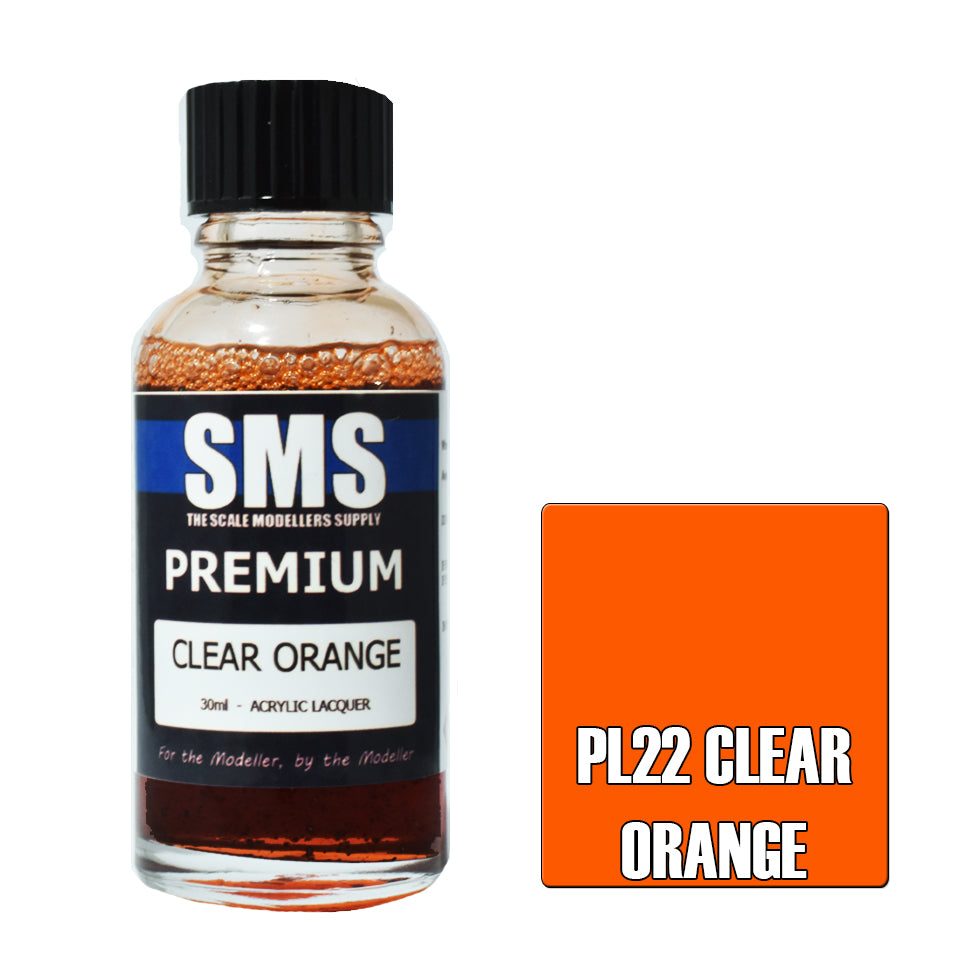 SMS Airbrush paint 30Ml Premium Clear Orange Acrylic Lacquer Scale Modellers Supply