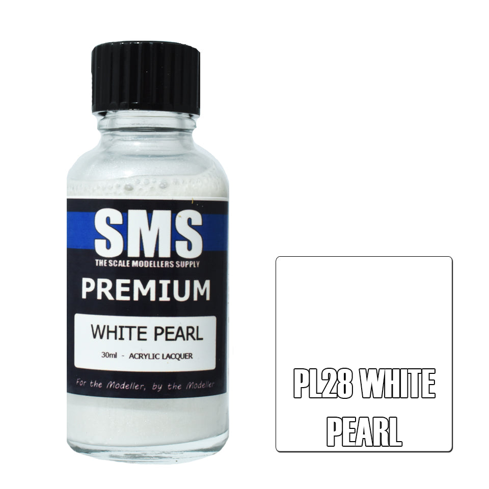 SMS Airbrush paint 30Ml Premium White Pearl Acrylic Lacquer Scale Modellers Supply