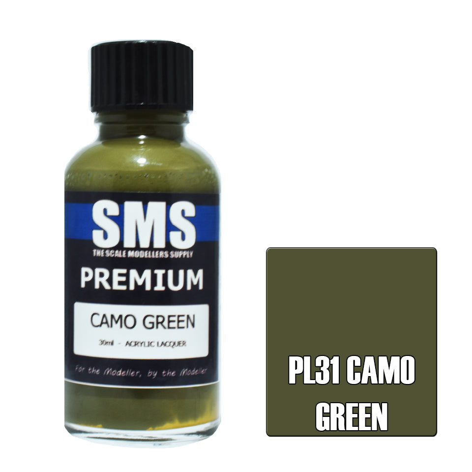SMS Airbrush paint 30Ml Premium Camo Green Acrylic Lacquer Scale Modellers Supply