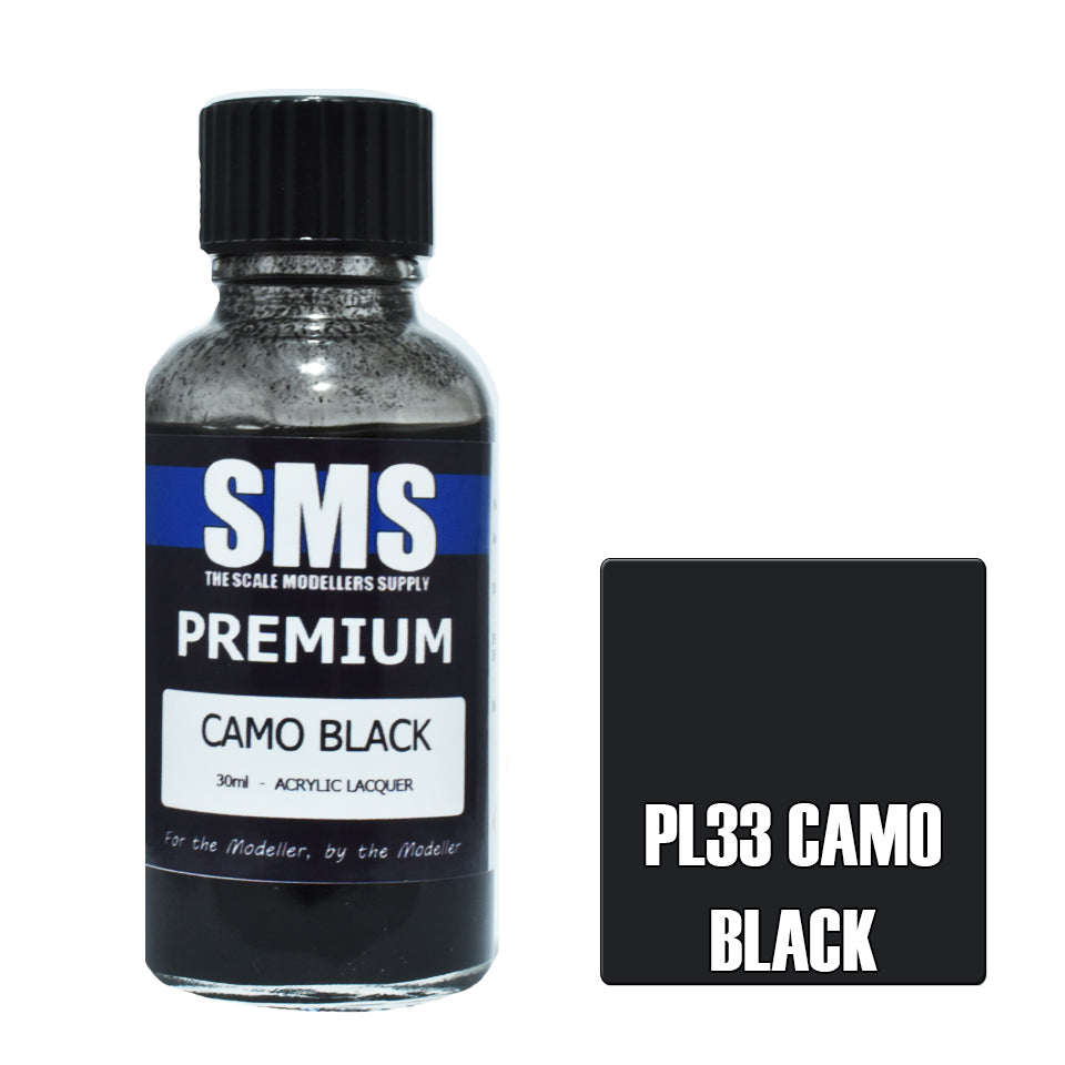 SMS Airbrush paint 30Ml Premium Camo Black Acrylic Lacquer Scale Modellers Supply