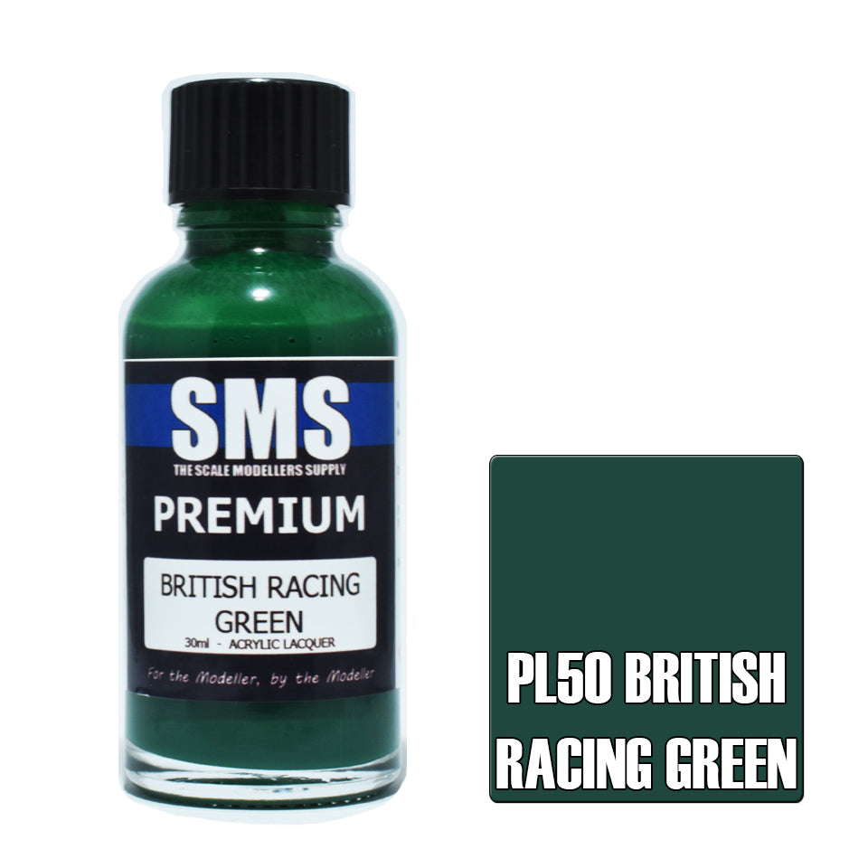 SMS Airbrush paint 30Ml Premium British Racing Green Acrylic Lacquer Scale Modellers Supply