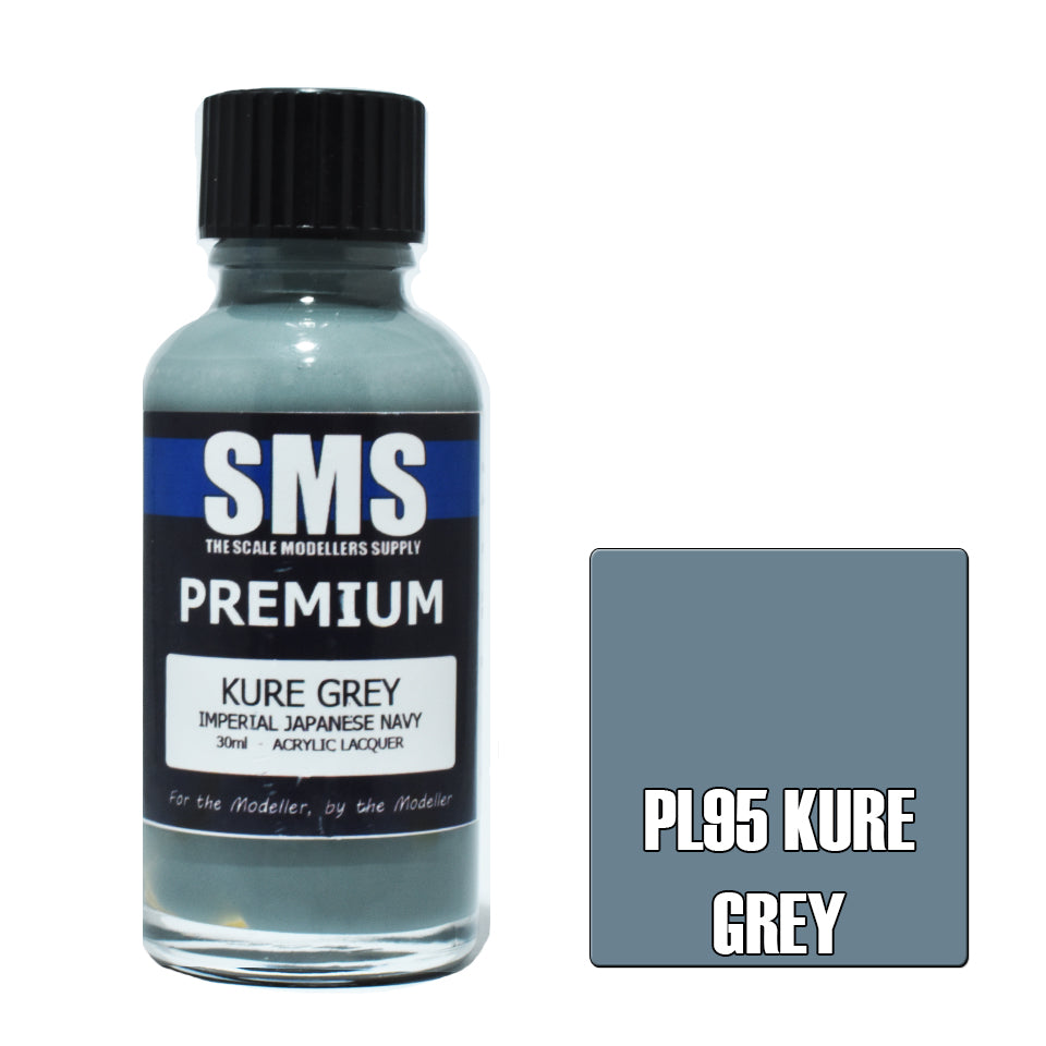 AIRBRUSH PAINT 30ML PREMIUM KURE GREY IJN ACRYLIC LACQUER SCALE MODELLERS SUPPLY