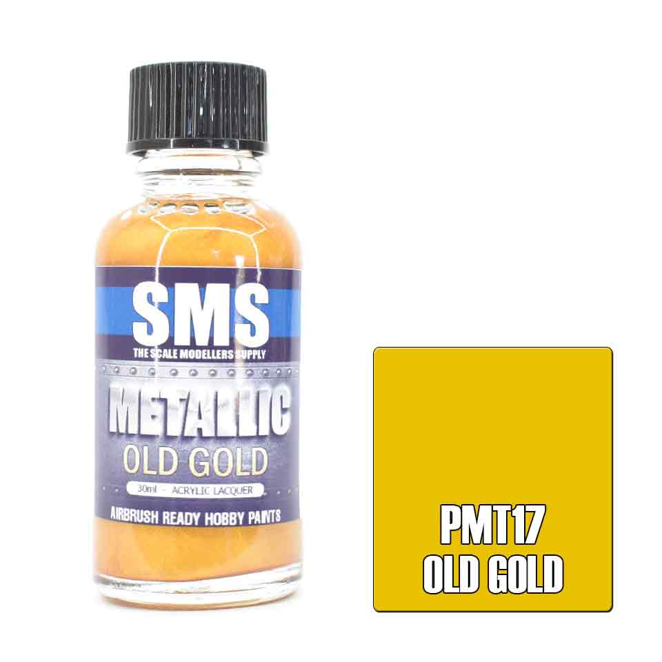 SMS Airbrush paint 30Ml Metallic Gold Acrylic Lacquer Scale Modellers Supply