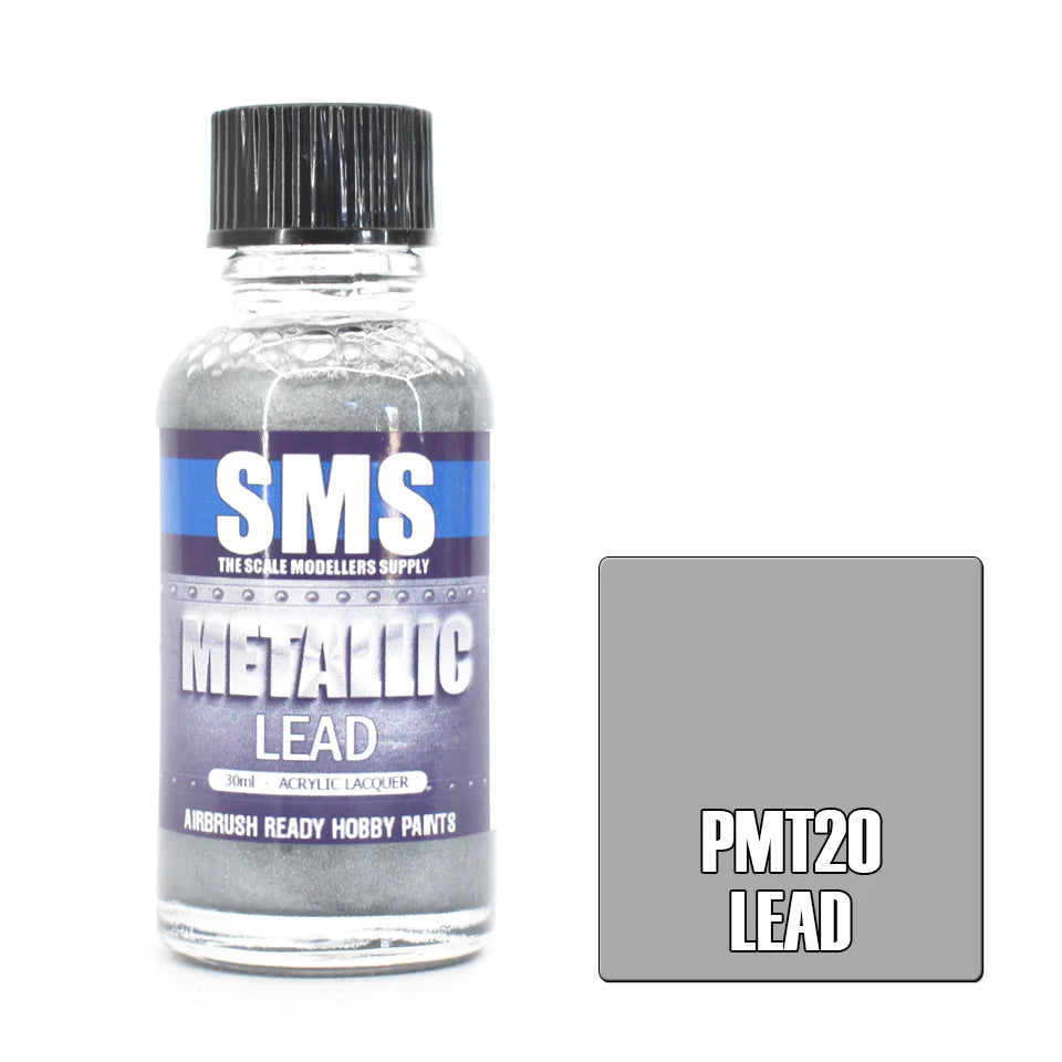 SMS Airbrush paint 30Ml Lead Acrylic Lacquer Scale Modellers Supply