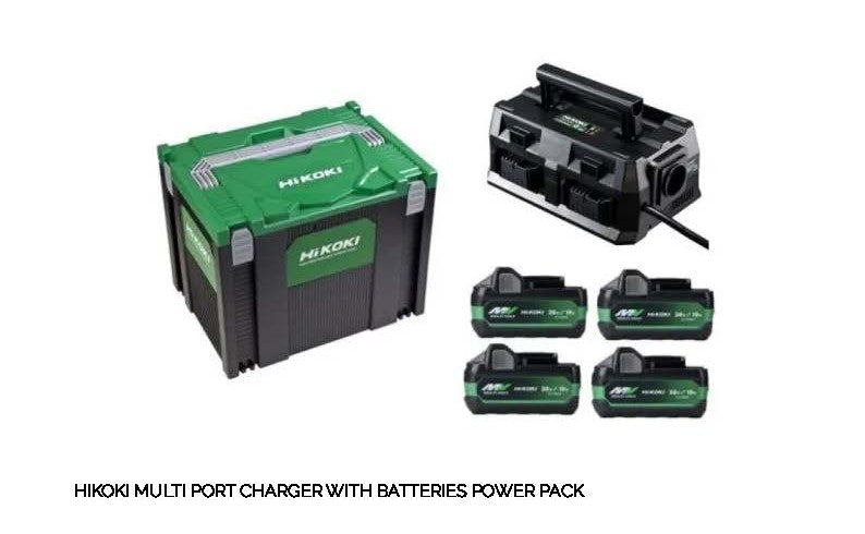 HIKOKI MULTI PORT CHARGER WITH BATTERIES POWER PACK