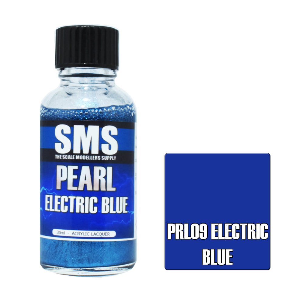 SMS Airbrush paint 30Ml Pearl Electric Blue Acrylic Lacquer Scale Modellers Supply