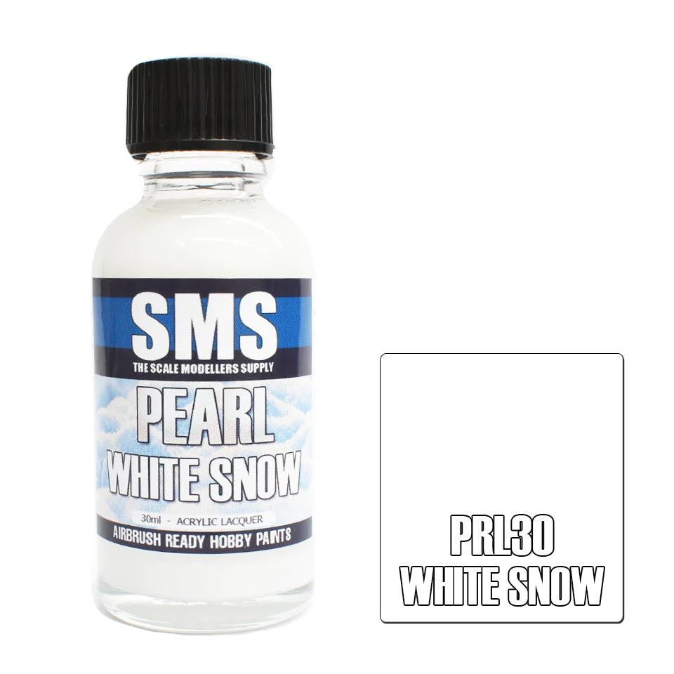 SMS Airbrush paint 30Ml Pearl White Snow Acrylic Lacquer Scale Modellers Supply
