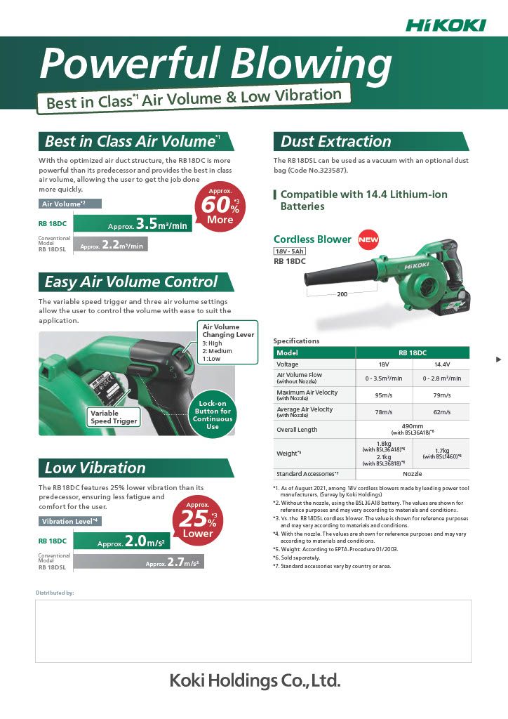 HIKOKI 18V BRUSHLESS STICK VACUUM CLEANER BARE TOOL