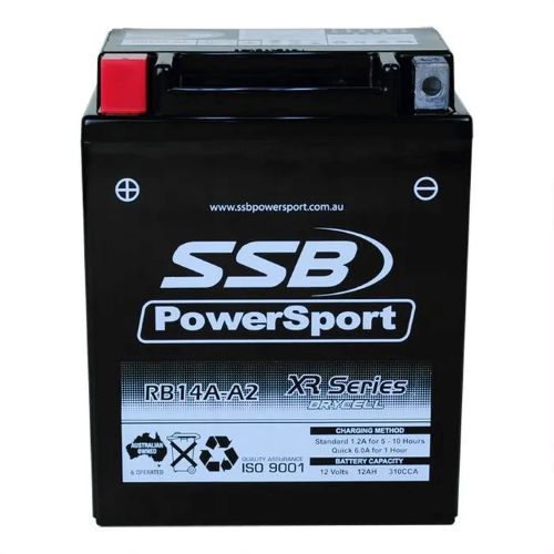 MOTORCYCLE AND POWERSPORTS BATTERY (YB14A-A2) AGM 12V 12AH 310CCA