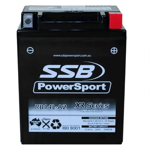 MOTORCYCLE AND POWERSPORTS BATTERY (YB14L-A2) AGM 12V 12AH 310CCA