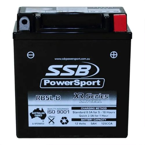 MOTORCYCLE AND POWERSPORTS BATTERY (YB5L-B) AGM 12V 5AH 125CCA