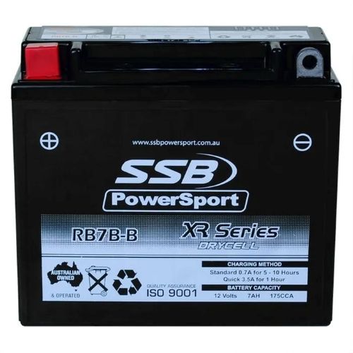 MOTORCYCLE AND POWERSPORTS BATTERY (YB7B-B) AGM 12V 7AH 175CCA