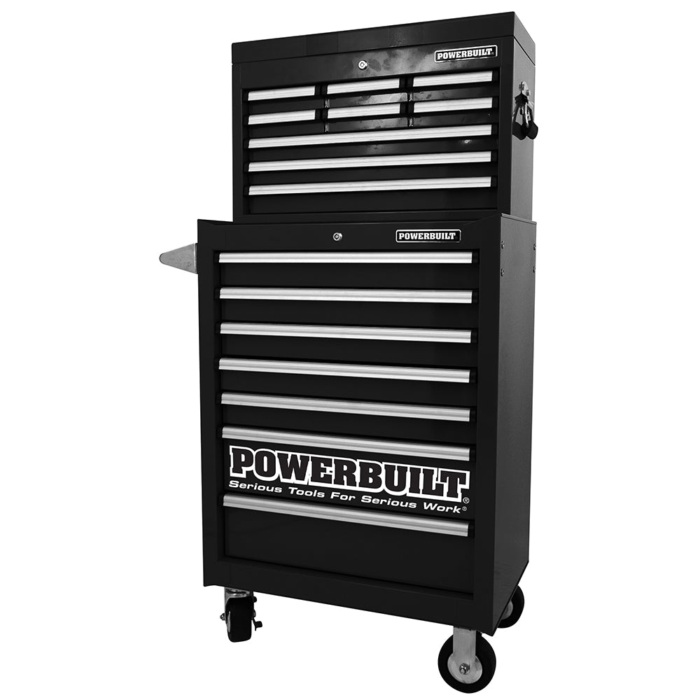 Powerbuilt 2Pc Combo Storage 9Dr Chest Roll Cab Black