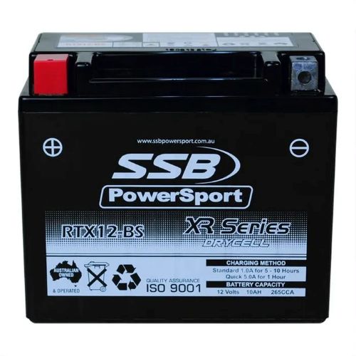 MOTORCYCLE AND POWERSPORTS BATTERY (YTX12-BS) AGM 12V 10AH 265CCA