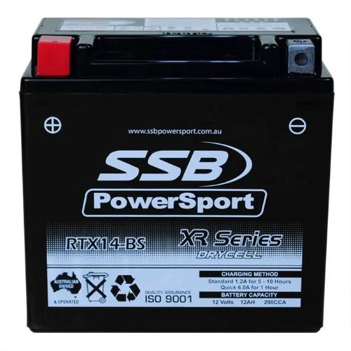 MOTORCYCLE AND POWERSPORTS BATTERY (YTX14-BS) AGM 12V 12AH 290CCA