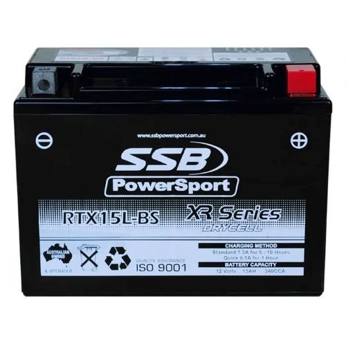 MOTORCYCLE AND POWERSPORTS BATTERY (YTX15L-BS) AGM 12V 13AH 340CCA