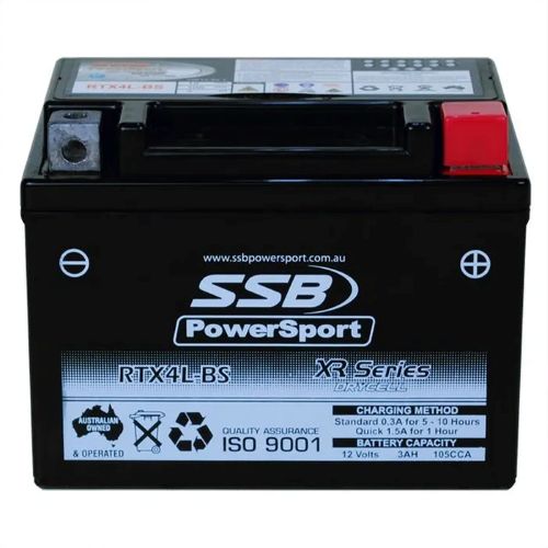 MOTORCYCLE AND POWERSPORTS BATTERY (YTX4L-BS) AGM 12V 3AH 105CCA
