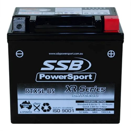MOTORCYCLE AND POWERSPORTS BATTERY (YTX5L-BS) AGM 12V 6AH 195CCA