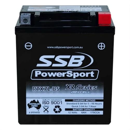 MOTORCYCLE AND POWERSPORTS BATTERY (YTX7L-BS) AGM 12V 6AH 175CCA
