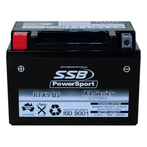 MOTORCYCLE AND POWERSPORTS BATTERY (YTX9-BS) AGM 12V 10AH 260CCA