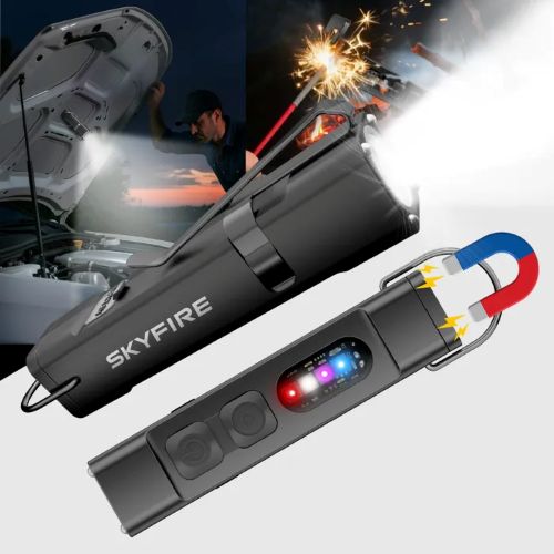 SKYFIRE 2178 MINI FLASHLIGHT TORCH IP54 112 LUMENS WITH SIDE LIGHT & CIG LIGHTER