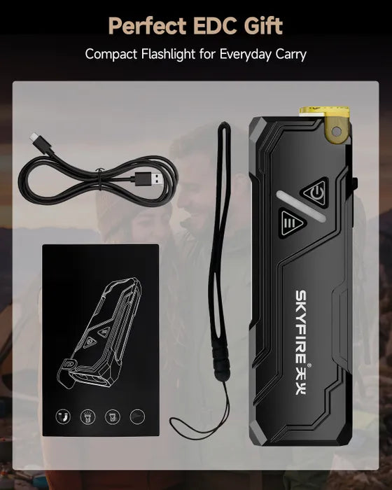 SKYFIRE 2191 FLASHLIGHT TORCH IP54 942 LUMENS WITH UV / RGB