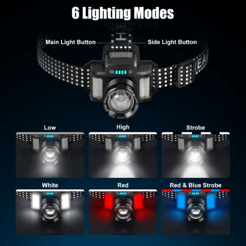 SKYFIRE 546J HEADLAMP TORCH IP54 560 LUMENS WITH RED / BLUE LIGHT