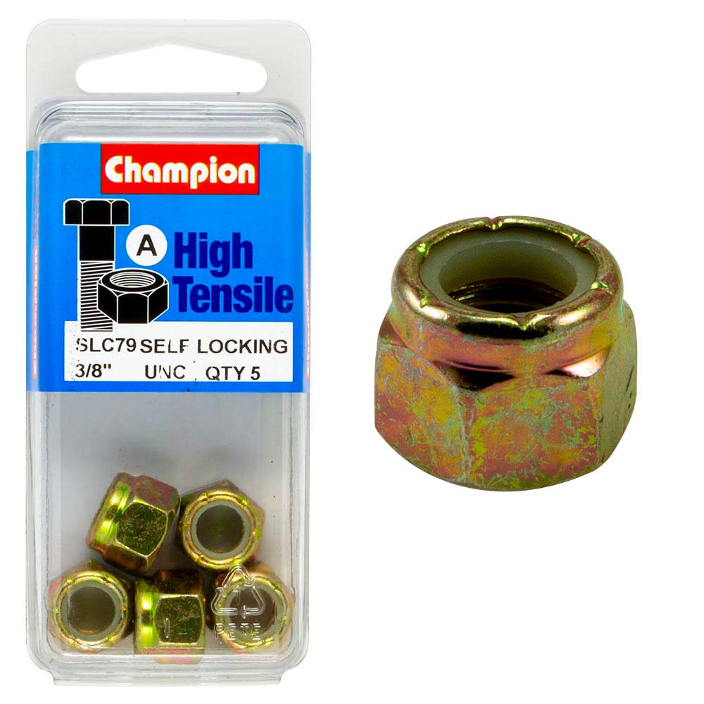 Champion Nyloc Nut Unc 3/8In A - Gr5