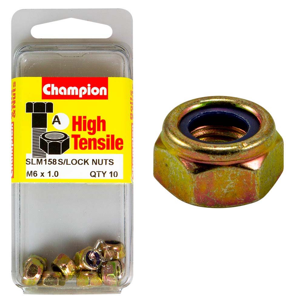 Champion Nyloc Nut M6 X 1.00 A - Gr8.8