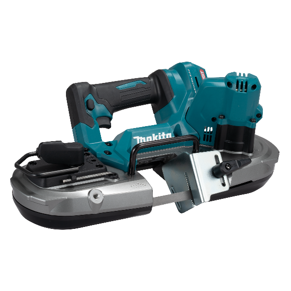 Makita band saw on a white background