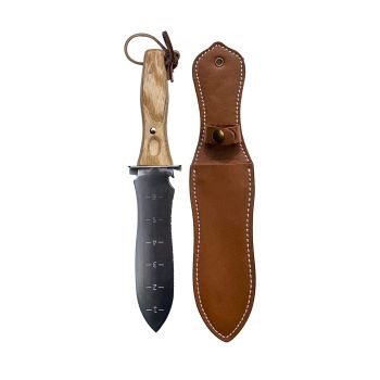 Omni Stainless Steel Digging Knife With Wooden Handle And Sheath