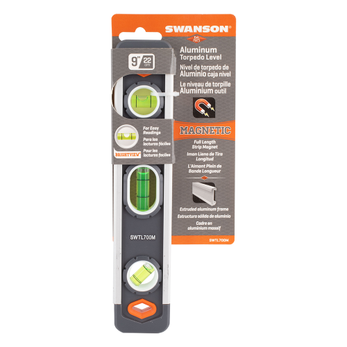 SWANSON 225mm Magnetic Aluminum Torpedo Level