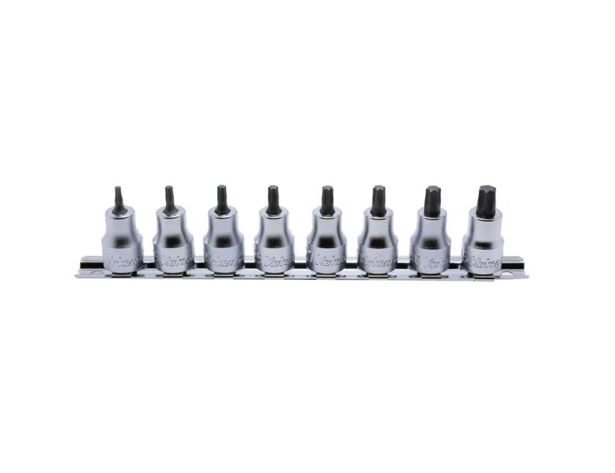 Koken RS3025 Torx Bit Socket Set On Rail 8pc 3/8in Dr T10-T45