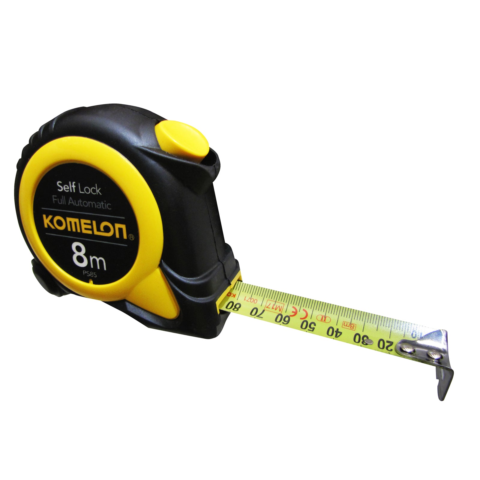 Komelon 8Mx25mm Yellow Full Auto Self Lock Pocket Tape Ps85