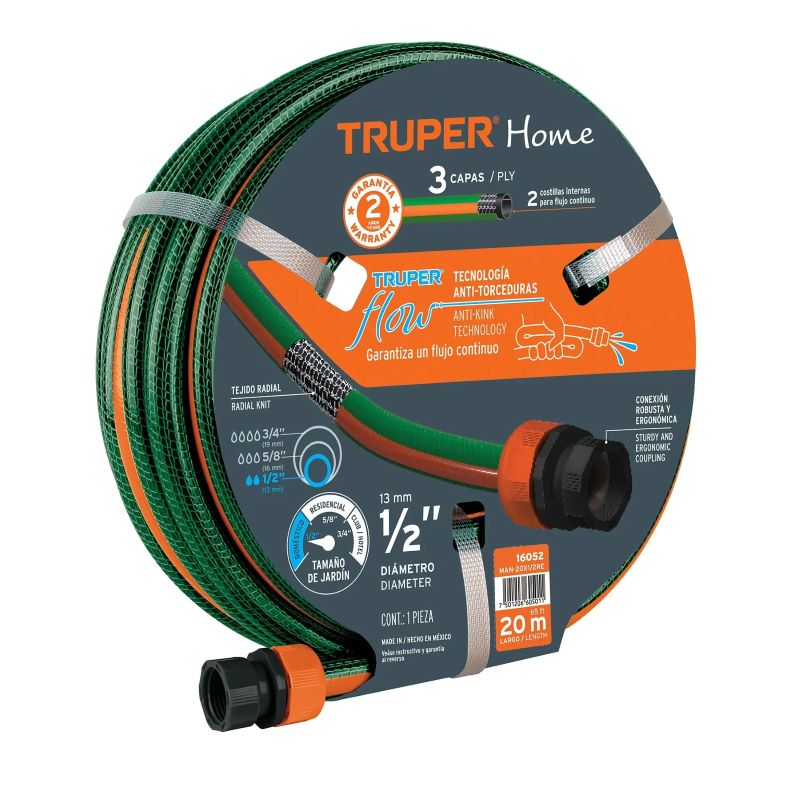 Truper Plastic Garden Hose 12mm x 20m Fitted