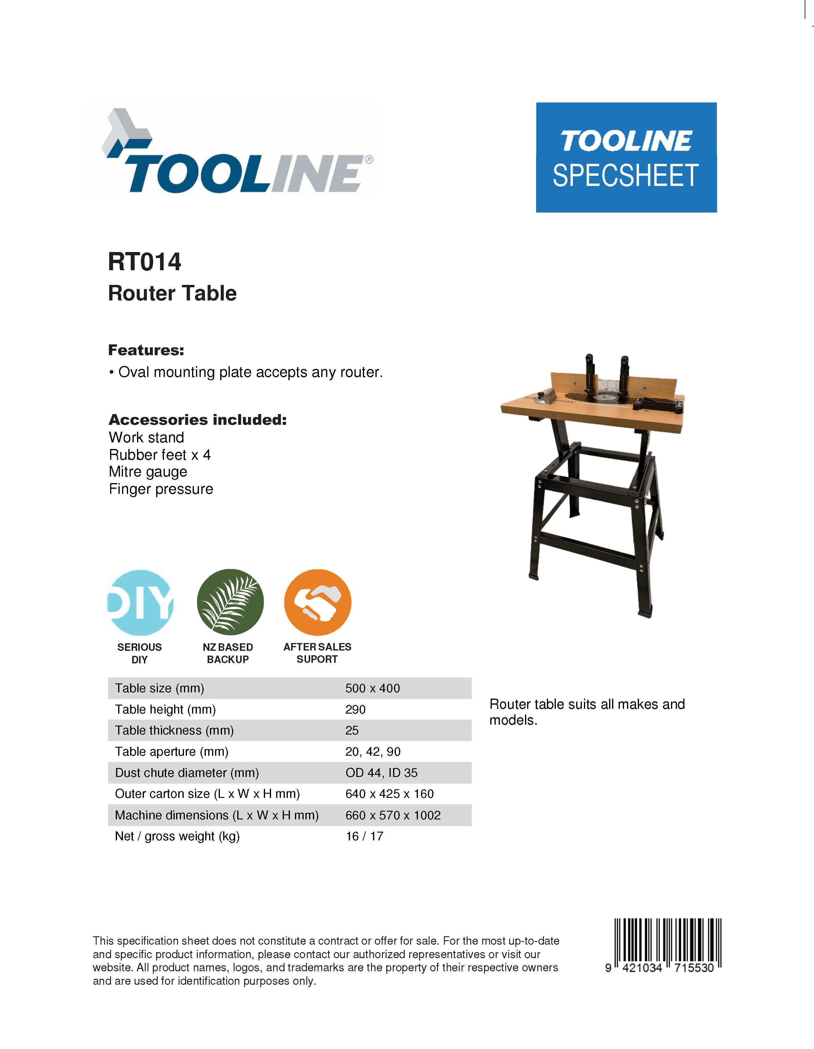 Tooline RT014 Router Table