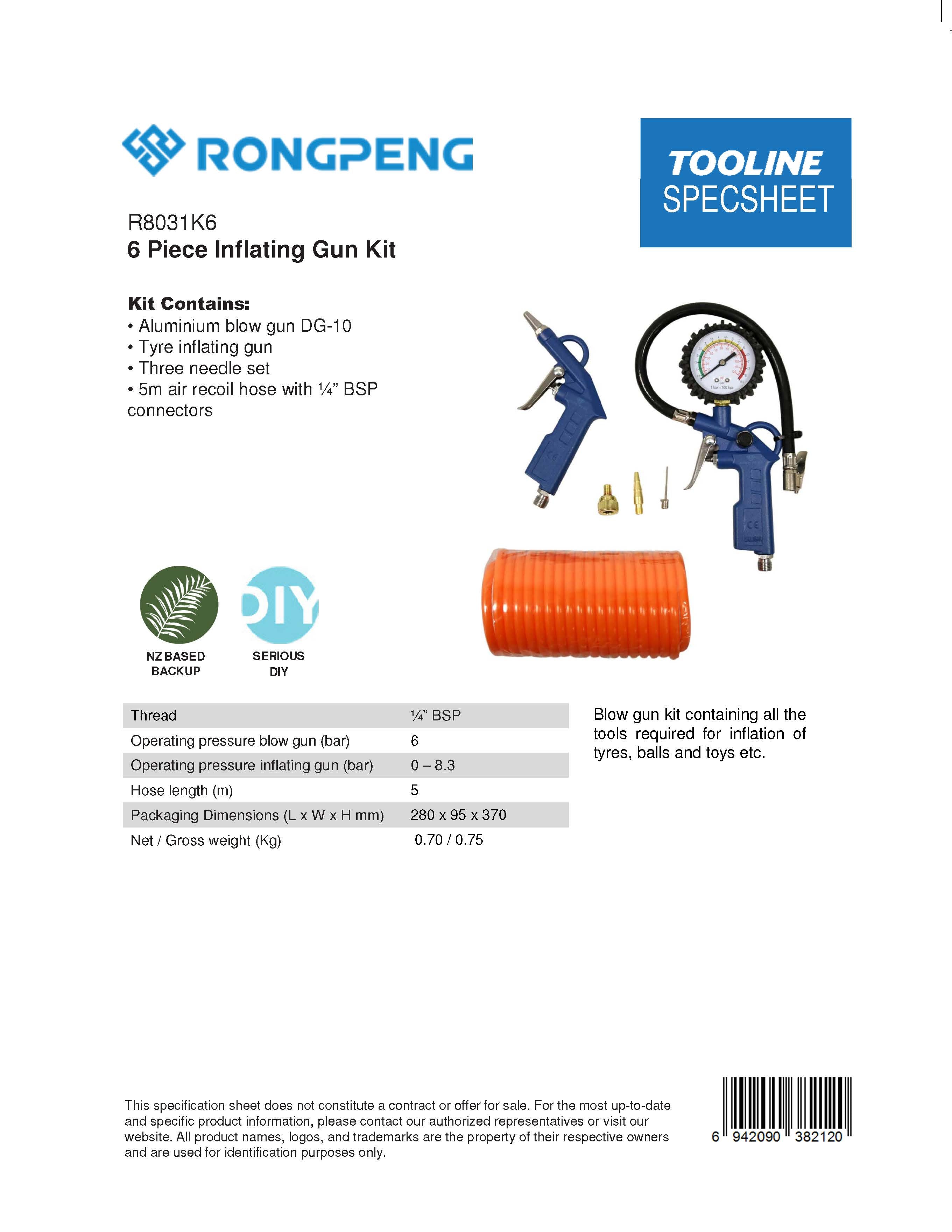 Rongpeng R8031K6 6 piece Inflating Kit
